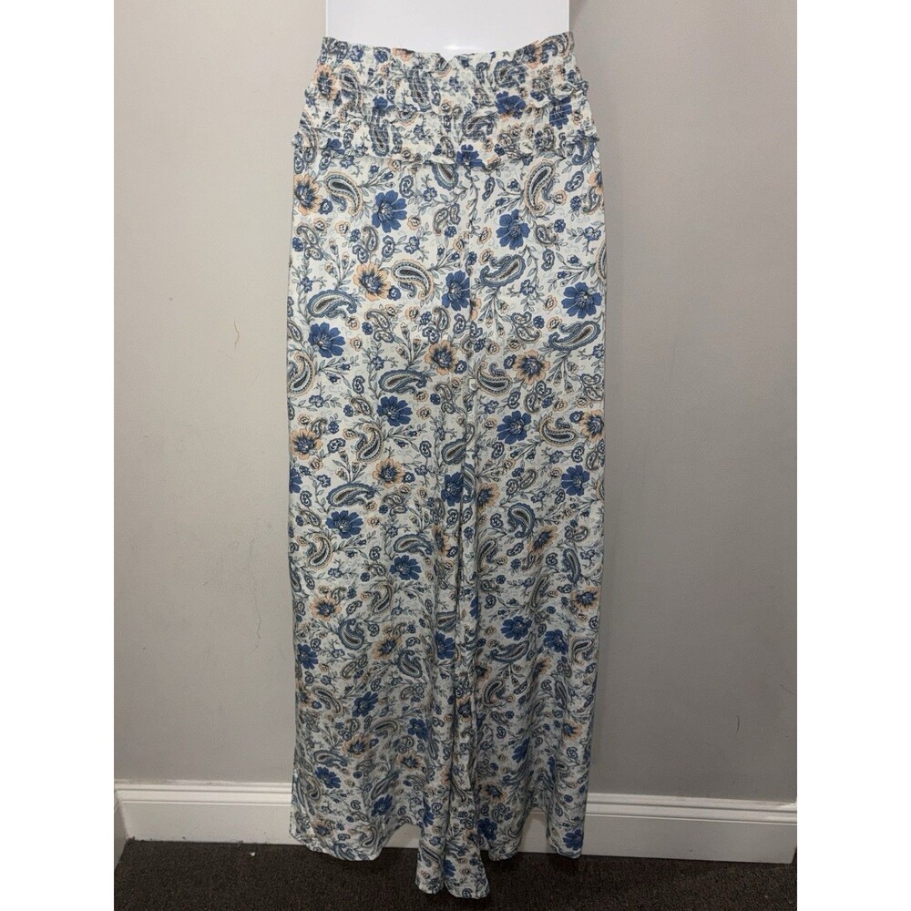 Patrons Of Peace Floral Paisley Boho Stretch Waist Wide leg Palazzo Pants Sz L